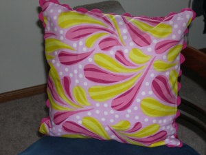 front of pillow