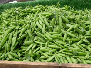 sugar snap peas at market